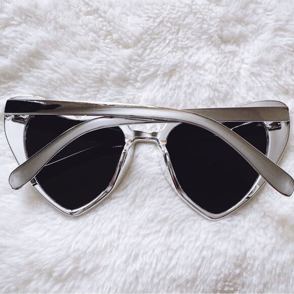 Addison Silver Heart-Shaped Sunglasses - Picture 12 of 12